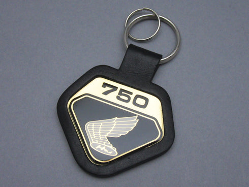 K0 Keychain Black Leather (Black x Gold)