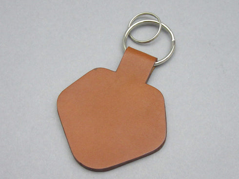 K0 Brown Leather Keychain (Black x Silver)