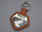 K0 Brown Leather Keychain (Black x Silver)