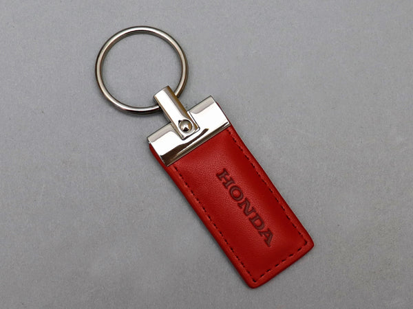 : Leather key ring (red)