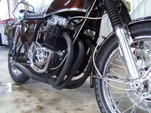 *CB750K エキゾースト手曲げ集合マフラー (ブラック)