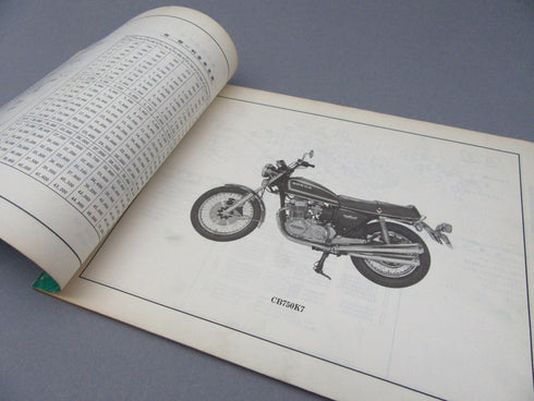 CB750K7 国内正規パーツリスト