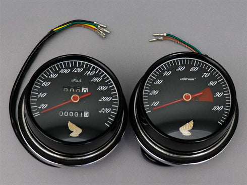 CB750 K3-K6 スピードメーターASSY(km) & タコメーターASSYセット(ブラック)