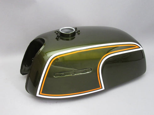 Used CB350F Tank Paint Set (Candy Bacchus Olive Custom)