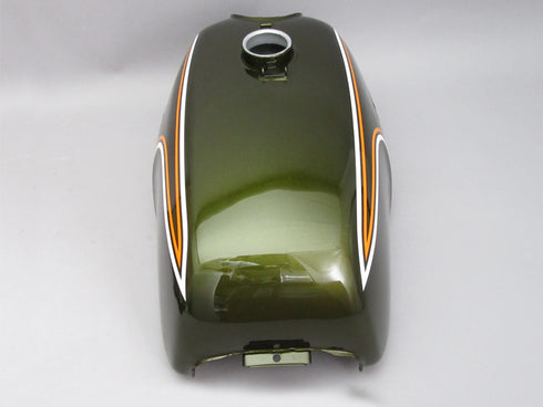 Used CB350F Tank Paint Set (Candy Bacchus Olive Custom)