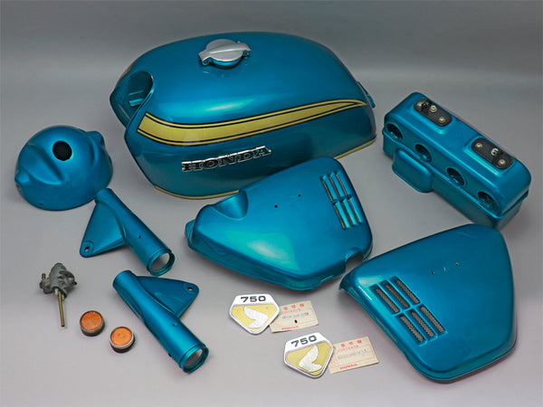 :CB750 K0 しわタンク 外装セット(キャンディブルーグリーン)純正当時物