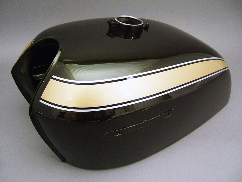 HONDA CB750 K2 PAINTED TANK SIDE COVER SET CANDY BACCHUS OLIVE CUSTOM ...