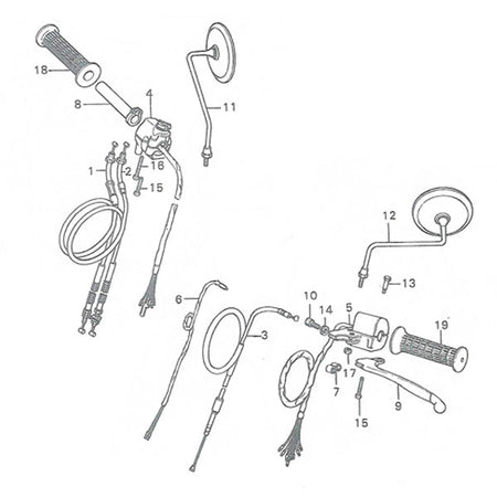 F-3. Handle Grip, Switch, Cable (CB400F)