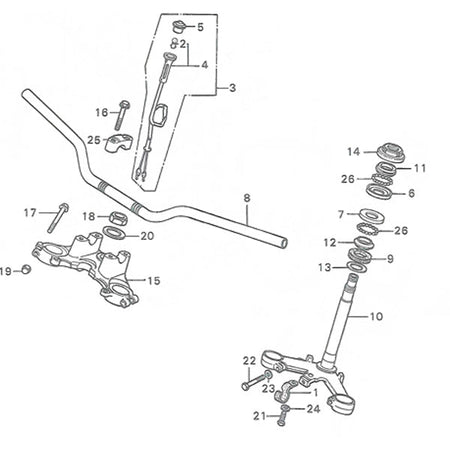 F-4. Steering Stem, Handle, Top Bridge (CB400F)