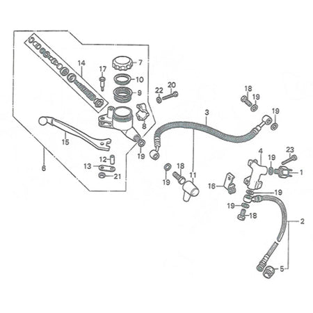 F-5. Master Cylinder - Brake Hose (CB400F)