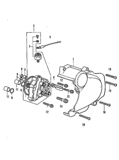 E-12.L. Crankcase Cover - Oil Pump (CB350F)