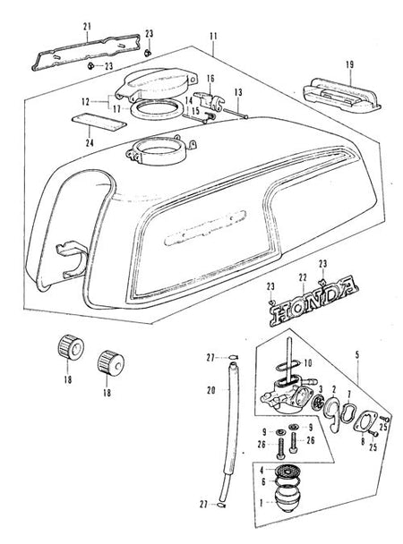 F-11.フューエルタンク・コック (CB350F)