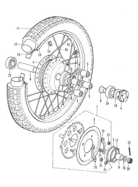 F-17.リアホイール (CB350F)