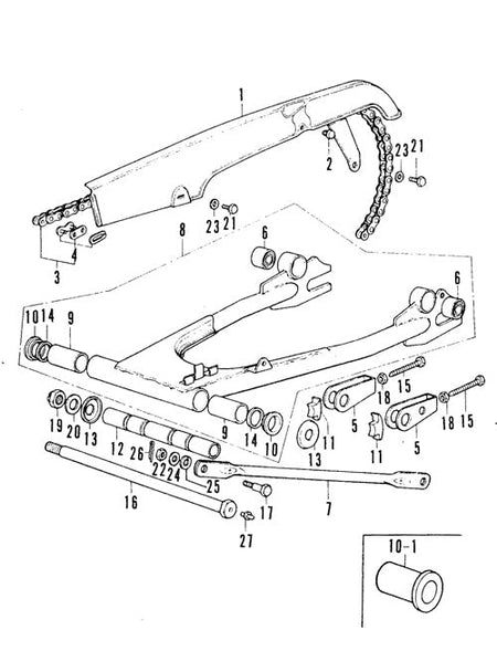 F-19. Chain Case - Rear Fork (CB350F)